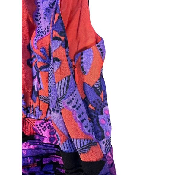 Anthropologie Maeve Macie Maxi Dress Sz 8 Floral Purple Red V-Neck NWT - Picture 8 of 10